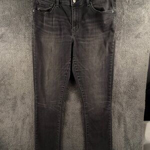 Levi's Jeans Size 14 Charcoal Slimming Skinny Mid Rise Stretch Denim Gray 33x29